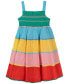 ფოტო #4 პროდუქტის Little Girls Smocked Colorblock Cotton Dress