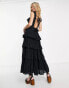 Фото #8 товара Reclaimed Vintage maxi smock dress with tiers in black
