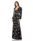 ფოტო #1 პროდუქტის Women's Embellished Wrap Over Bishop Sleeve Gown