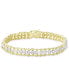 ფოტო #1 პროდუქტის Diamond Accent Rope Edge Tennis Bracelet in Gold Plate