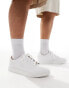 River Island mixed texture trainer in white