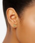 ფოტო #2 პროდუქტის Lab-Grown Green Quartz & Cubic Zirconia Circle Stud Earrings in 18k Gold-Plated Sterling Silver, Created for Macy's