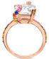 Фото #3 товара White Quartz and Multi-Colored Sapphire Ring in 14K Rose Gold