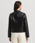 ფოტო #2 პროდუქტის Petite Leather Moto Jacket