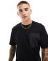 Jack & Jones oversized t-shirt with nylon pocket in black