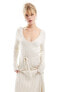 Pretty Lavish lightweight knit midaxi dress in ecru XS - фото #3