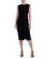 ფოტო #1 პროდუქტის Women's Button-Front Knit Midi Dress