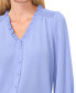 Women's Ruffled Button Front 3/4-Sleeve Blouse