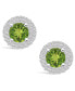 ფოტო #2 პროდუქტის Peridot (1-7/8 ct. t.w.) and Diamond (1/2 ct. t.w.) Halo Stud Earrings in 14K White Gold