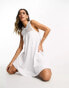 Фото #1 товара ASOS DESIGN sleeveless crochet neck mini dress in white