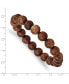 ფოტო #2 პროდუქტის 10mm Burma Padauk Wood Beaded Stretch Bracelet