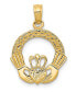 Claddagh Charm Pendant in 14K Yellow Gold