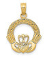 ფოტო #1 პროდუქტის Claddagh Charm Pendant in 14K Yellow Gold