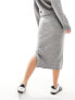 JDY knitted midi skirt co-ord in grey