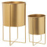 Set of Planters Alexandra House Living Golden Metal With support (2 Pieces)