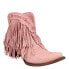 Фото #4 товара Junk Gypsy Spitfire Fringe Snip Toe Cowboy Booties Womens Pink Casual Boots JG00