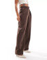 ASOS DESIGN wide leg tailored trousers in brown