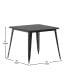 Dryden Indoor/Outdoor Dining Table With Umbrella Hole, 36" Square All Weather Poly Resin Top And Steel Base