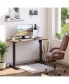 Electric Height Adjustable Standing Desk with 54" Desktop, Teak/Black