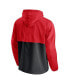Фото #2 товара Men's Red, Black Atlanta Hawks Anorak Windbreaker Half-Zip Hoodie Jacket