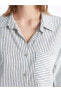 Фото #4 товара Рубашка женская LC WAIKIKI с короткими рукавами из смеси льна с полосками
