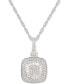 ფოტო #1 პროდუქტის Diamond Baguette Square Cluster 18" Pendant Necklace (1/2 ct. t.w.) in 14k Gold ,14k White Gold or 14k Rose Gold