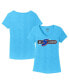 ფოტო #2 პროდუქტის Women's Heather Aqua Kyle Larson One-Spot V-Neck T-shirt