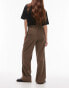 Фото #3 товара Mango elasticated tie waist relaxed trouser in brown