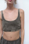 Trf denim crop top