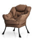 Modern Polyester Fabric Lazy Chair Single Sofa Chair w/ Side Pocket