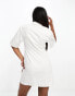 Фото #4 товара ASOS DESIGN twill mini shirt dress in white