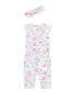 ფოტო #3 პროდუქტის Baby Girls Garden Bodysuit Pant Set with Headband