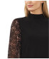 Фото #3 товара Women's Sheer Printed Long-Sleeve Mock Neck Top