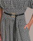 Women's Printed Belted A-Line Dress