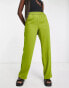 JJXX Poppy tailored dad trousers in lime green