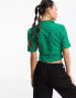 Nicce rue towelling top in green