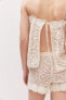 Lace-trimmed Pointelle-knit Mini Shorts