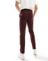 ASOS DESIGN slim fit wool mix suit trousers in burgundy twill