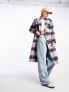 Urban Revivo applique patch detail tailored coat in lilac check Lilac Check, S - фото #7