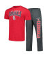 ფოტო #1 პროდუქტის Men's Charcoal, Red St. Louis Cardinals Meter T-shirt and Pants Sleep Set