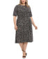 ფოტო #1 პროდუქტის Plus Size Printed Keyhole-Cutout Midi Dress