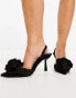 Фото #4 товара ASOS DESIGN Wide Fit Sia corsage slingback mid heeled shoes in black