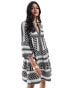 Фото #1 товара Accessorize mini beach stripe kaftan in brown and white