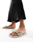 Фото #2 товара Simmi London Florai strappy flat sandal in silver