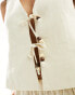 4th & Reckless beaded tie front waistcoat co-ord in cream Бежевый, 38 - фото #2