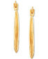 ფოტო #3 პროდუქტის Small Polished Ridge Hoop Earrings in 14k Gold