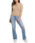 Фото #4 товара Women's Kyla Ribbed Henley Long-Sleeve Top