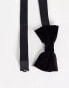 French Connection velvet bow tie in black