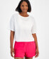 ფოტო #1 პროდუქტის Women's Relaxed-Fit Short-Sleeve T-Shirt, Created for Macy's