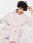 Topman heavyweight oversized washed hoodie with side pockets in light pink